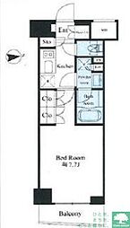 都営浅草線 馬込駅 徒歩5分の賃貸マンション 9階1Kの間取り