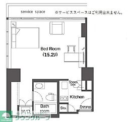 JR山手線 品川駅 徒歩10分の賃貸マンション 9階ワンルームの間取り