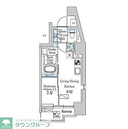 都営浅草線 戸越駅 徒歩4分の賃貸マンション 4階1LDKの間取り