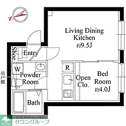 東急多摩川線 矢口渡駅 徒歩5分の賃貸マンション 5階1LDKの間取り