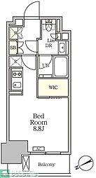 JR京浜東北・根岸線 大森駅 徒歩2分の賃貸マンション 8階ワンルームの間取り