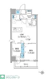 都営浅草線 西馬込駅 徒歩12分の賃貸マンション 8階2LDKの間取り