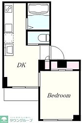 パール馬込 1DKの間取図画像