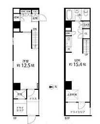 都営大江戸線 大門駅 徒歩3分の賃貸マンション 1階1LDKの間取り