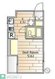 東急目黒線 武蔵小山駅 徒歩12分の賃貸マンション 3階1Kの間取り