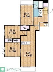 東急大井町線 等々力駅 徒歩18分の賃貸アパート 1階3LDKの間取り