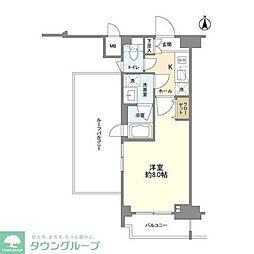 都営大江戸線 赤羽橋駅 徒歩7分の賃貸マンション 13階1Kの間取り
