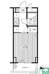 都営浅草線 西馬込駅 徒歩8分の賃貸マンション 2階ワンルームの間取り
