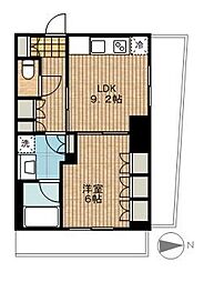 JR山手線 五反田駅 徒歩5分の賃貸マンション 3階1LDKの間取り