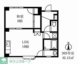 京急本線 立会川駅 徒歩3分の賃貸マンション 3階1LDKの間取り