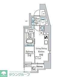 都営浅草線 戸越駅 徒歩3分の賃貸マンション 10階1LDKの間取り