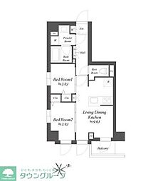 東京臨海高速鉄道りんかい線 大井町駅 徒歩10分の賃貸マンション 1階2DKの間取り