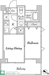 東急大井町線 北千束駅 徒歩4分の賃貸マンション 7階1DKの間取り