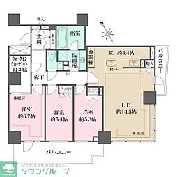 都営三田線 白金高輪駅 徒歩7分の賃貸マンション 2階3LDKの間取り