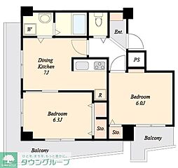 東急多摩川線 鵜の木駅 徒歩5分の賃貸アパート 4階2DKの間取り