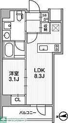 都営浅草線 馬込駅 徒歩5分の賃貸マンション 5階1LDKの間取り