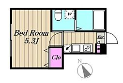 アーベインテラス西馬込 1階1Kの間取り