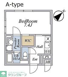 東急目黒線 武蔵小山駅 徒歩6分の賃貸アパート 3階1DKの間取り