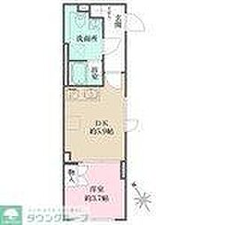 JR京浜東北・根岸線 大井町駅 徒歩8分の賃貸マンション 4階1DKの間取り