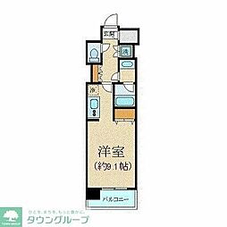 クリオ五反田 ワンルームの間取図画像