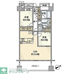 ベイサイドステージ東京 2LDKの間取図画像