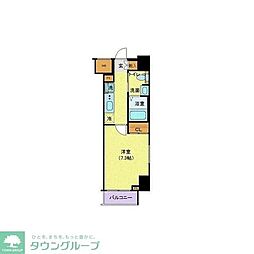 東急目黒線 大岡山駅 徒歩11分の賃貸マンション 2階1Kの間取り