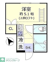 京急空港線 穴守稲荷駅 徒歩7分の賃貸アパート 1階ワンルームの間取り