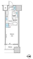 京急本線 大森海岸駅 徒歩6分の賃貸マンション 13階1Kの間取り