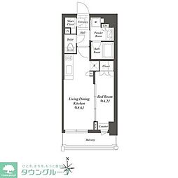 東京メトロ南北線 白金高輪駅 徒歩5分の賃貸マンション 5階1LDKの間取り