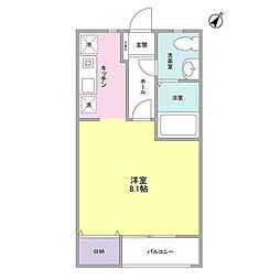 JR京浜東北・根岸線 大井町駅 徒歩13分の賃貸アパート 1階1Kの間取り