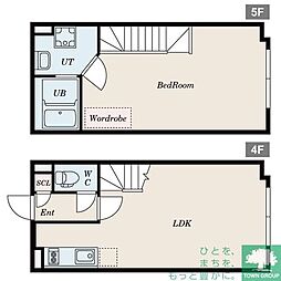 東京臨海高速鉄道りんかい線 大崎駅 徒歩9分の賃貸マンション 4階1LDKの間取り