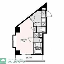 都営浅草線 戸越駅 徒歩5分の賃貸マンション 4階1Kの間取り