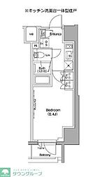 JR山手線 五反田駅 徒歩3分の賃貸マンション 9階1Kの間取り