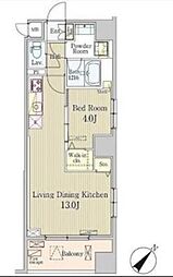 JR総武本線 馬喰町駅 徒歩2分の賃貸マンション 12階1LDKの間取り