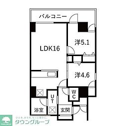 シティコート目黒2号棟 2LDKの間取図画像