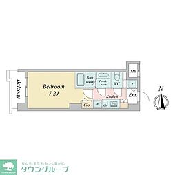 ドゥーエ蒲田 1Kの間取図画像