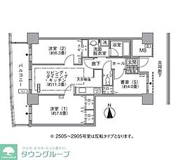 アクティ汐留 2SLDKの間取図画像