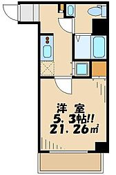 プレミアムキューブ大森DEUX 1Kの間取図画像