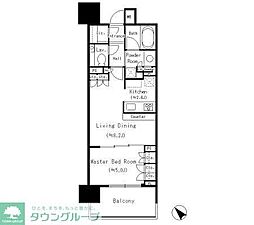 パークリュクス目黒 1LDKの間取図画像
