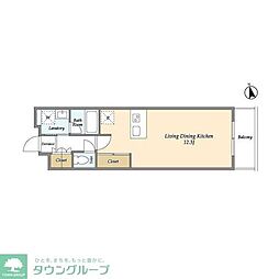 ガーデン富ヶ谷 ワンルームの間取図画像