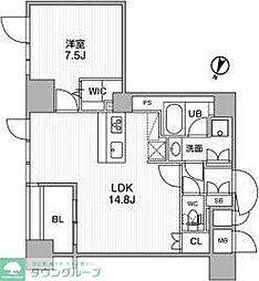 東神田テラスレジデンス 1LDKの間取図画像