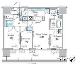HARUMIFLAGPARKVILLAGEB棟 3LDKの間取図画像