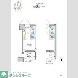 TOMORE品川中延 ワンルームの間取図画像