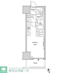 ザ・パークハビオ北千住 ワンルームの間取図画像