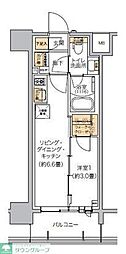 リビオメゾン芝浦 1DKの間取図画像