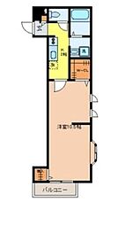 クリスタルハイツ青井 1Kの間取図画像