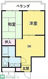 メゾンコム 2DKの間取図画像