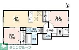 リーブルファイン足立神明 2LDKの間取図画像