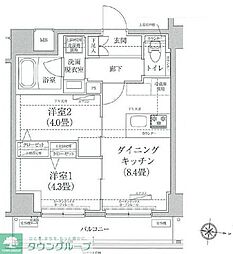 ティモーネグランデ錦糸町 2DKの間取図画像