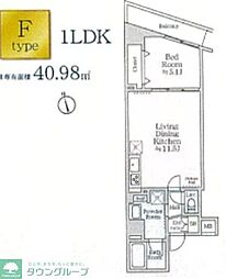 墨田区京島2丁目マンション 1LDKの間取図画像